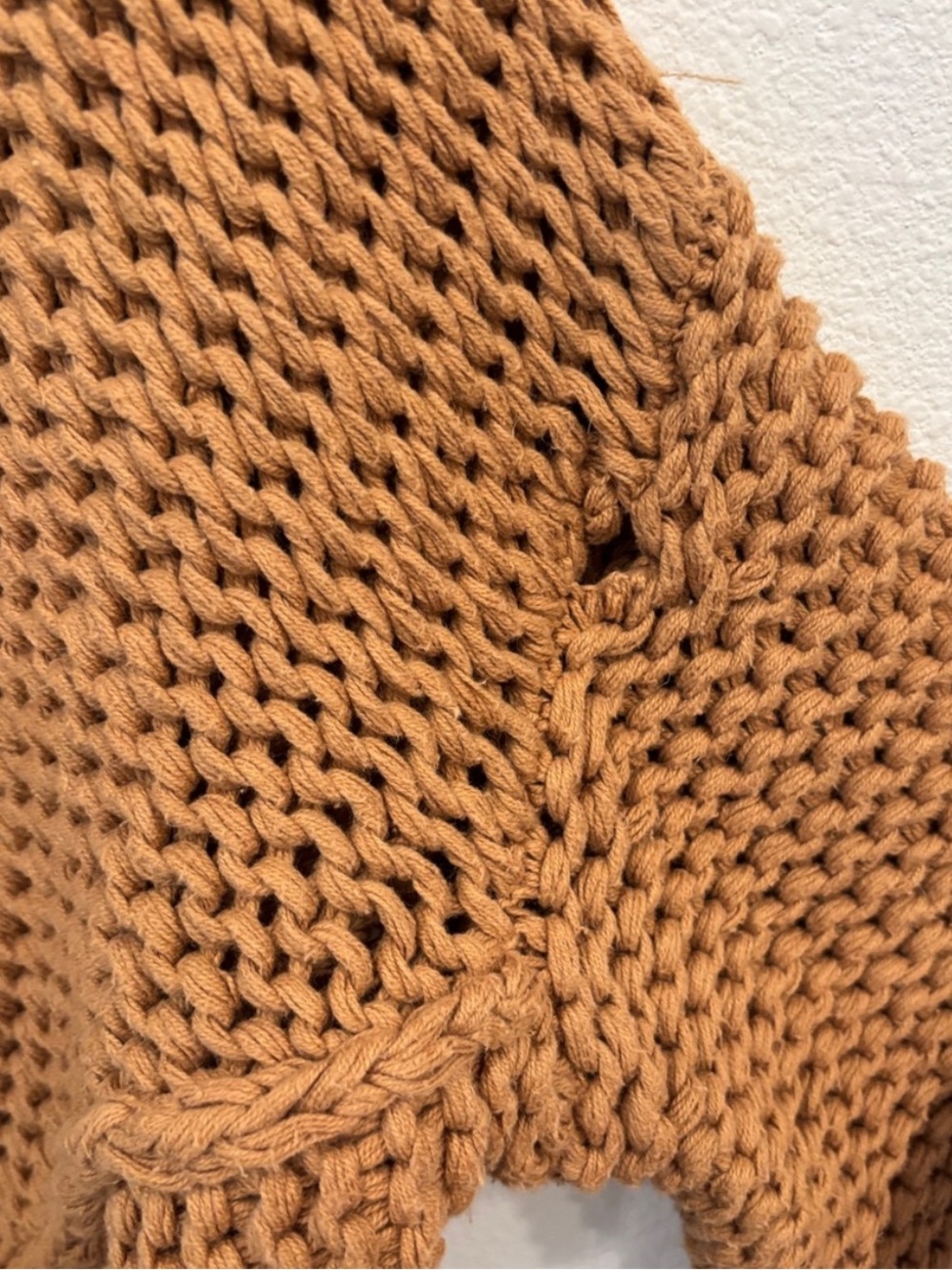 Free People Chunky Knit Turtleneck Sweater in Camel Brown Women SP - Picture 8 of 9